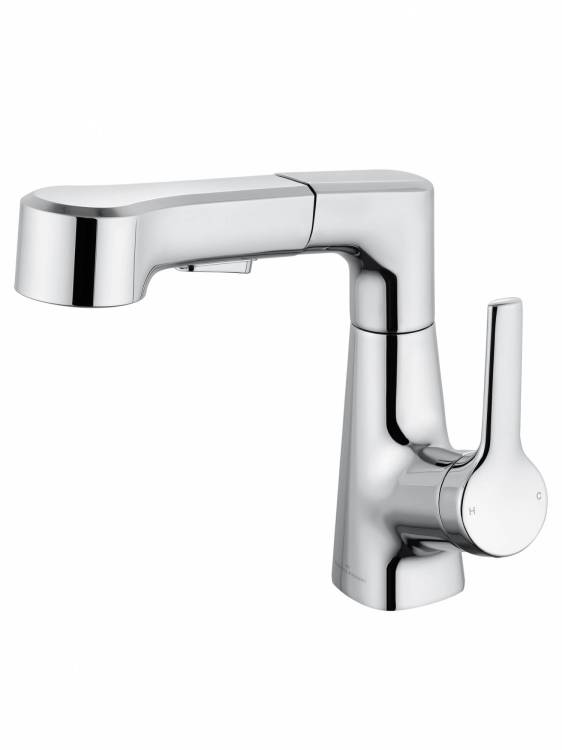 Смеситель для раковины Wonzon & Woghand WW-121B108-CR с выдвижным изливом, хром