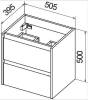 Тумба под раковину Belbagno Kraft 39 KRAFT 39-500/390-2C-SO-CG 50x39x50 Cemento Grigio подвесная с двумя выкатными ящиками фото 12