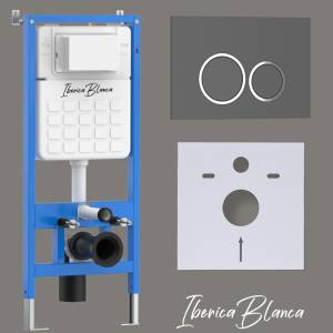 Система инсталляции для унитазов Iberica Blanca Esti-O IB001.827 кнопка смыва серый