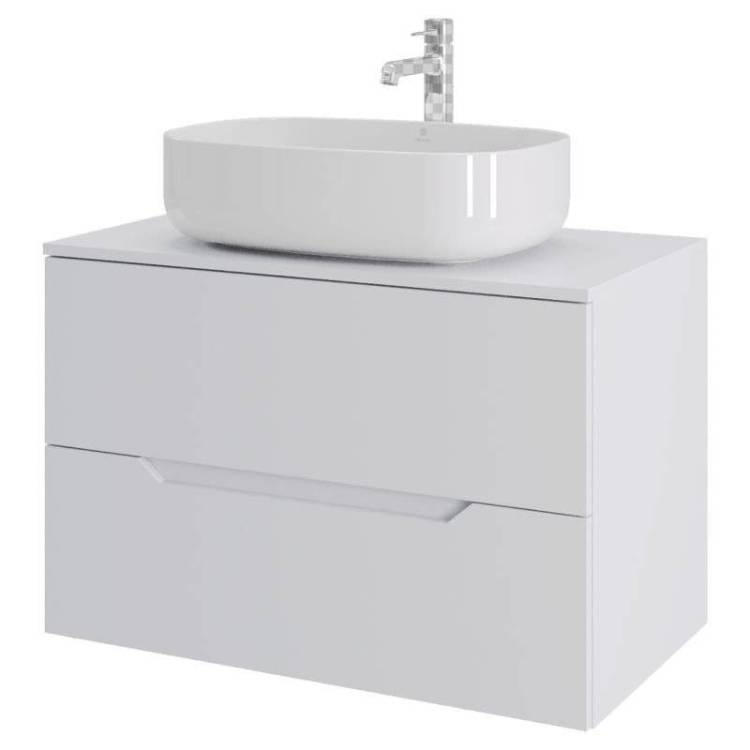 Тумба с раковиной Orange Line Li-80TuwMDF+B07-540W белая матовая, 80.5 см