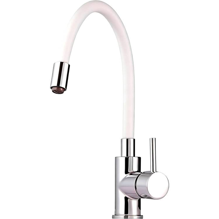 Смеситель для кухни Webert Viper VP920602744 с гибким изливом, хром, белый