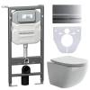 Комплект Унитаз подвесной Ceramica Nova Forma CN3009 + Система инсталляции Envision CN1002M с кнопкой смыва хром матовый и шумоизоляционной панелью CN1000