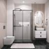Душевая перегородка Grossman Style 200.K33.05.100.21.02 профиль черный матовый, стекло шиншилла, 100x195 фото 4