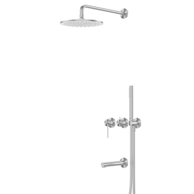 Душевая система Abber Emotion 316 AF8817BST с изливом, брашированная сталь