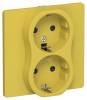 Розетка 2-местная с заземлением и шторками IEK Flite FI-R24C-16-K44 желтый карри