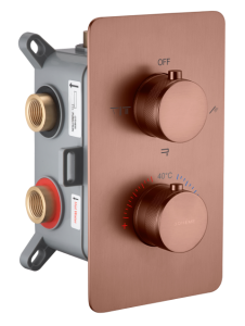 Смеситель для душа Boheme Cell 134-3-BRB с термостатом, 3-х проходной, Brushed Bronze