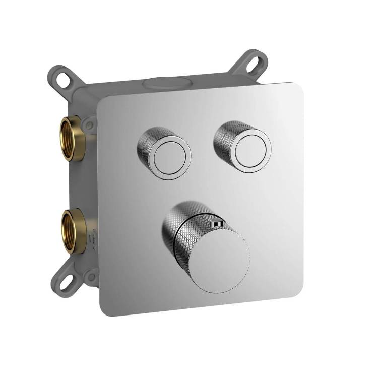 Термостатический смеситель AQUAme AQM8811CR с регулировкой напора, с внутренней частью, хром