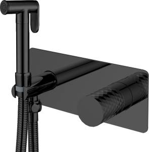 Гигиенический душ Boheme Stick 127-BB со смесителем, С ВНУТРЕННЕЙ ЧАСТЬЮ, diamond matt black