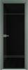 Межкомнатная дверь Profil Doors 4 AX цвет профиля Зеленый воск, стекло безопасное 6 мм черный триплекс 800x2000