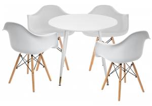 Обеденная группа Woodville Амител 579075 white, wood, стулья пластик