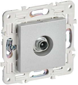 ТВ-розетка проходная IEK Skandy SK-A10-P-K23 серебряный