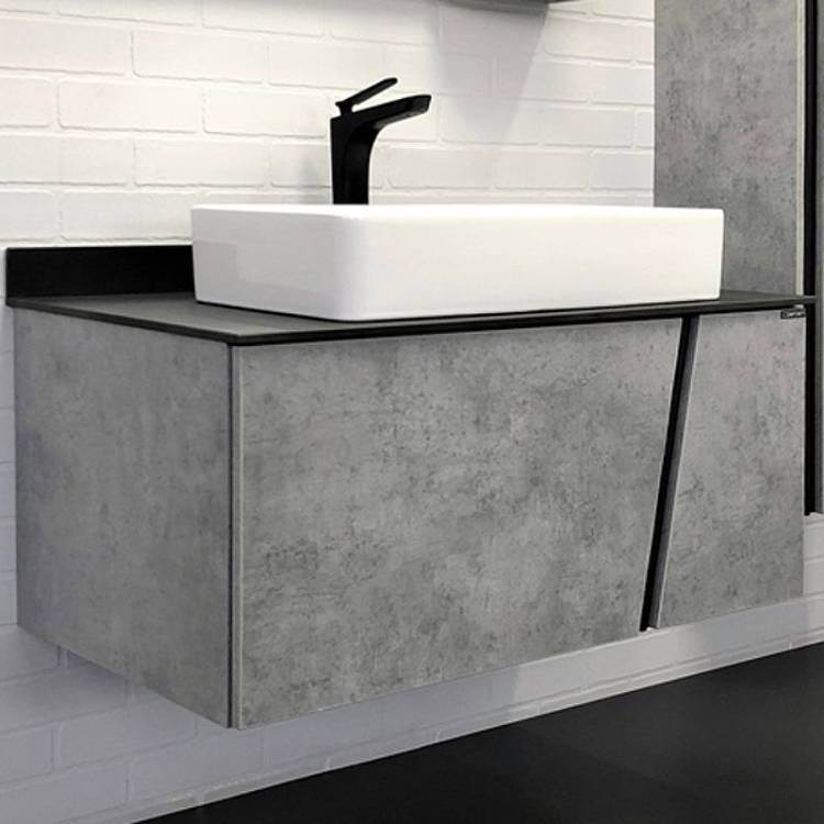 Тумба с раковиной Comforty Эдинбург-90 00004149881 бетон светлый