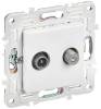 ТВ-розетка TV+SAT IEK Skandy SK-AF20-O-K01 арктический белый