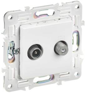 ТВ-розетка TV+SAT IEK Skandy SK-AF20-O-K01 арктический белый