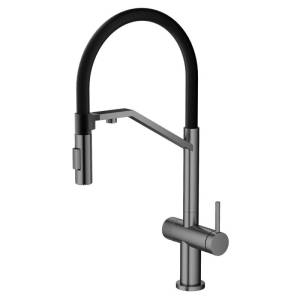 Смеситель для кухни Agger Elegant A3241455 с гибким изливом, оружейная сталь