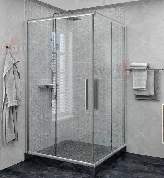 Душевой уголок AvaCan KС80 профиль хром, стекло прозрачное, 90x90x195
