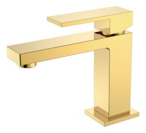 Смеситель для умывальника Boheme Qubic 471-G Shinny Gold