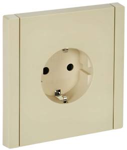 Розетка 1-местная с заземлением и шторками IEK Forte&Piano FP-R14-16-K10 ваниль