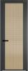 Межкомнатная дверь Profil Doors 2 AGP цвет профиля Серая ночь, стекло безопасное 6 мм мору золото 700x2000