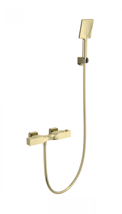 Смеситель для душа Wonzon & Woghand WW-B2025-A-BG с термостатом, брашированное золото