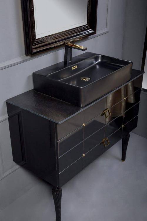 Тумба под раковину Armadi Art Vallessi Avantgarde 841-080-BG 80 черная золото