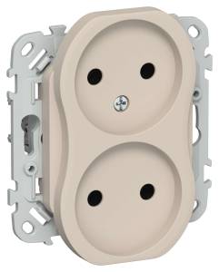 Розетка 2-местная IEK Flite FI-R20-10-1-K88 льняной