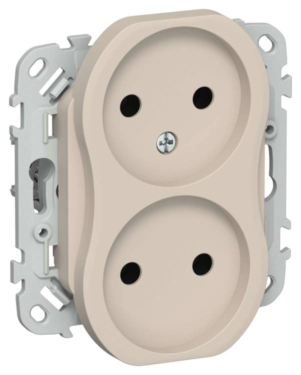 Розетка 2-местная IEK Flite FI-R20-10-1-K88 льняной