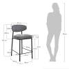 Стул полубарный Bradex Home Lucas 2 FR 1023 серый шенилл с черными ножками фото 10
