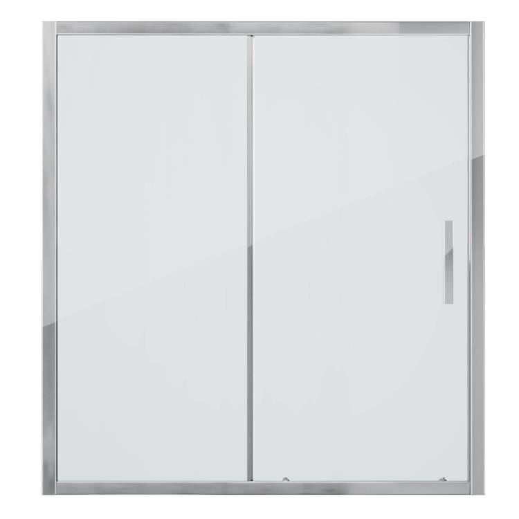 Шторка для ванны Grossman GR-150/2 140x150 алюминиевый профиль, стекло ПРОЗРАЧНОЕ 6мм