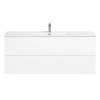 Тумба с раковиной BelBagno ETNA-1200-2C-SO-BL-P 120x45.5x50 Bianco Lucido подвесная с двумя выкатными ящиками, с доводчиками
