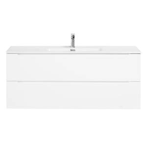 Тумба с раковиной BelBagno ETNA-1200-2C-SO-BL-P 120x45.5x50 Bianco Lucido подвесная с двумя выкатными ящиками, с доводчиками