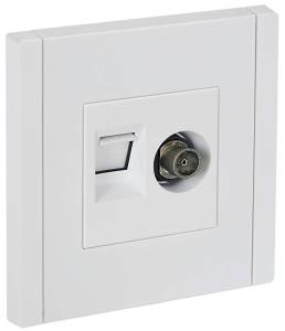 ТВ-розетка+Ethernet RJ45 IEK Forte&Piano FP-AK20-1-K01 белый