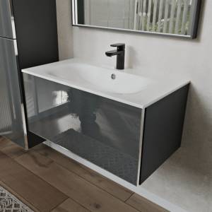 Тумба с раковиной Terminus Vega VEG10801701601OSL графит, 80x38