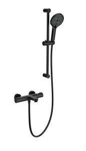 Смеситель для ванны Wonzon & Woghand WW-C2018-A-MB с душевым гарнитуром и термостатом, черный матовый