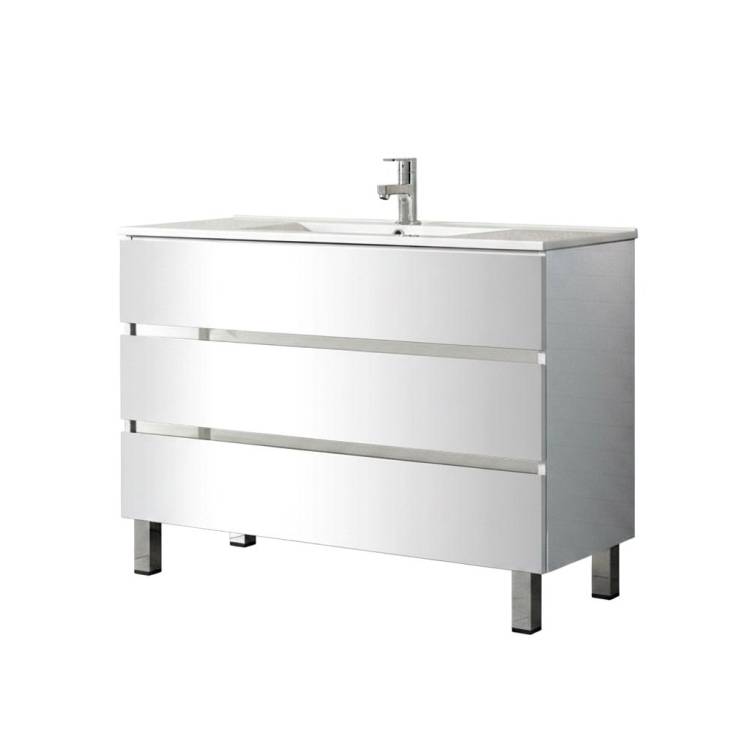 Тумба с раковиной Sanvit Кубэ-3 100 белый глянец
