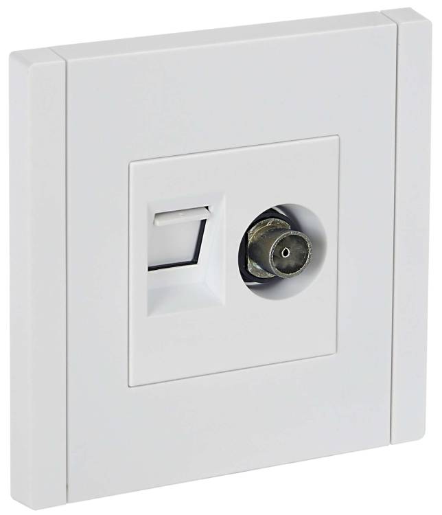 ТВ-розетка+Ethernet RJ45 IEK Forte&Piano FP-AK20-1-K01 белый