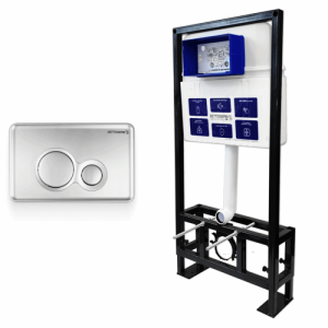 Система инсталляции для унитазов Bettoserb Sava Free Standing SFS40006462 клавиша смыва хром матовый