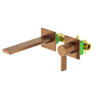 Смеситель для раковины Timo Caisa 9072/19SM встраиваемый, розовое золото