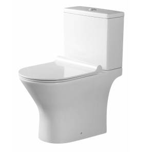 Унитаз-компакт Agger AT07000 безободковый, сиденье микролифт, белый