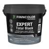 Краска укрывистая для стен и потолков Finncolor Expert Total Black глубокоматовая черная 0.9 л