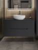 Тумба с раковиной Orange Line Li-100TugMDF+B07-420W графит матовый, 100 см фото 3