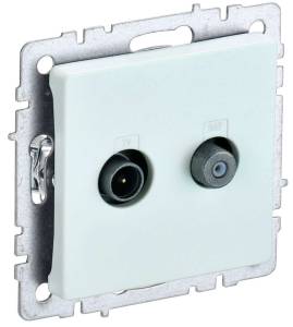 ТВ-розетка TV+SAT IEK Brite BR-AF20-O-K36 жемчуг