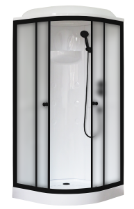 Душевая кабина Royal Bath HK RB90HK1-M-BL профиль черный, стекло матовое, 90x90x217