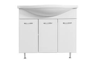 Тумба под раковину Stella Polar Концепт 90 SP-00000134 с корзиной для белья, белый