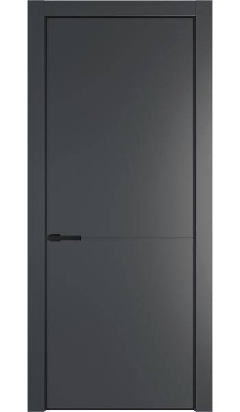 Межкомнатная дверь Profil Doors 16 PA полотно Графит, профиль черный, алюминиевый молдинг 3мм 700x2000