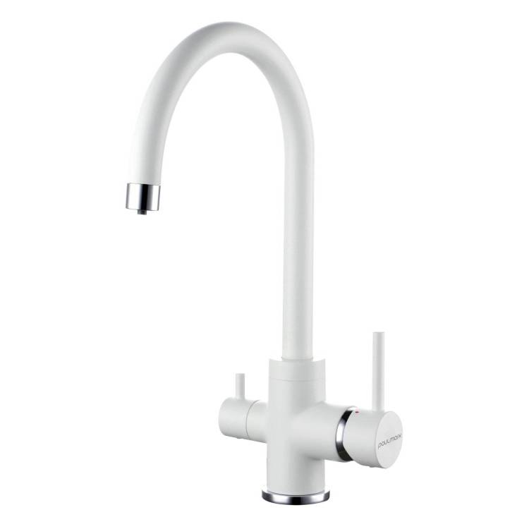 Смеситель для кухни Paulmark Essen Es213211-WH белый матовый
