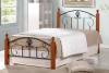 Кровать Tetchair Румба (AT-203) 9894 дерево гевея/металл, 90x200 см (single bed), красный дуб/черный фото 5