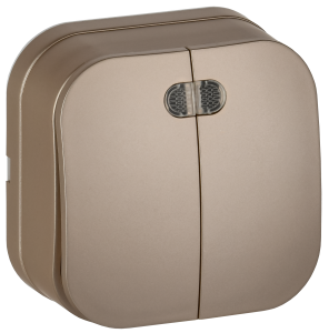 Выключатель 2-клавишный IEK Glory EVH21-K37M-10 шампань матовый