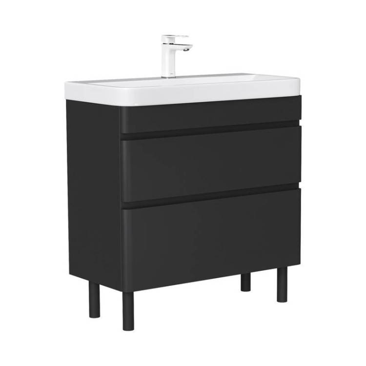 Тумба под раковину Equil Eltoro tnELTR80.2Y-03 напольная, черный, 79.4x38