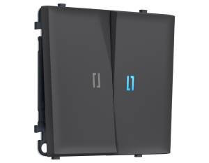Комплект механизма 2-клавишного проходного выключателя Ambrella Volt Sigma MS904040 графит мягкое касание